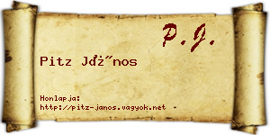 Pitz János névjegykártya
