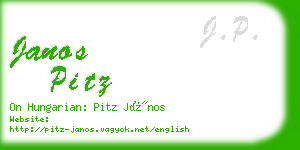 janos pitz business card